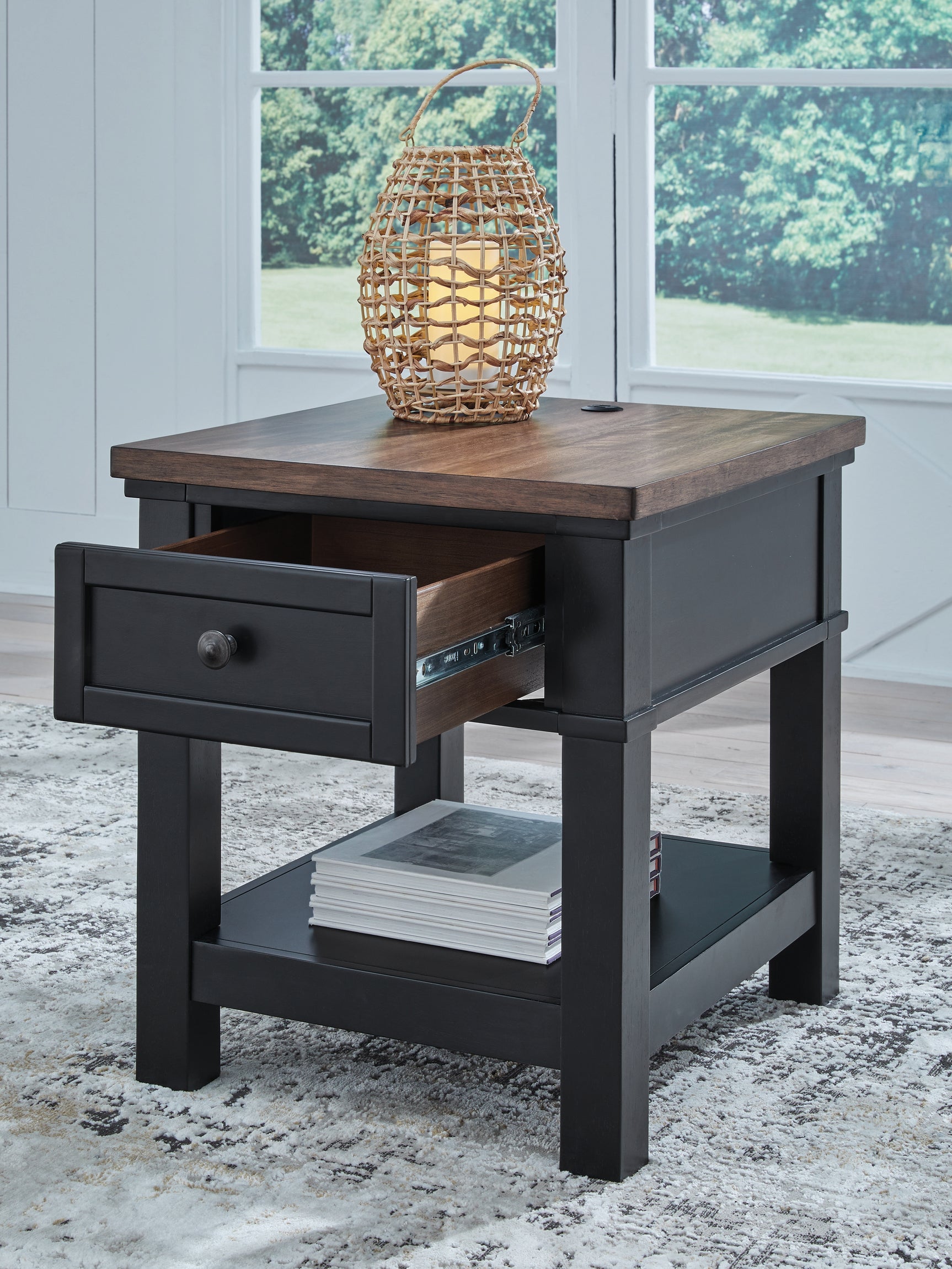 Wildenauer Brown/Black Rectangular End Table - Ornate Home