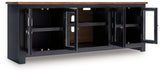 Wildenauer Brown/Black XL TV Stand w/Fireplace Option (Online Special Price) - Ornate Home
