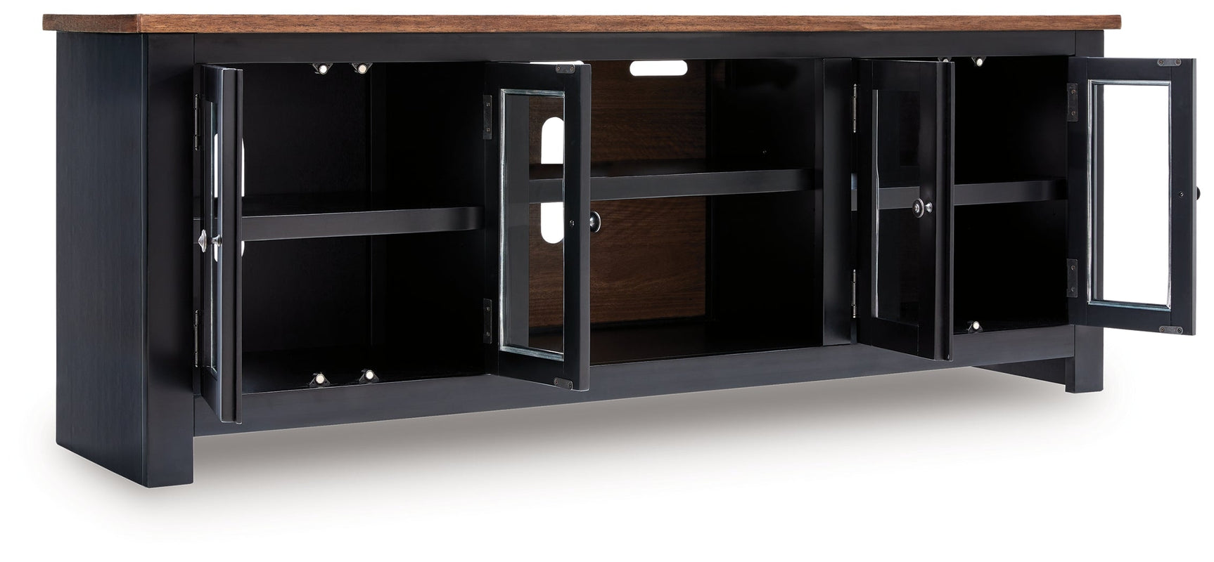 Wildenauer Brown/Black XL TV Stand w/Fireplace Option (Online Special Price) - Ornate Home