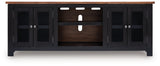 Wildenauer Brown/Black XL TV Stand w/Fireplace Option (Online Special Price) - Ornate Home
