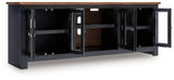 Wildenauer Brown/Black XL TV Stand w/Fireplace Option - Ornate Home