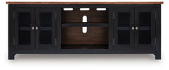 Wildenauer Brown/Black XL TV Stand w/Fireplace Option - Ornate Home