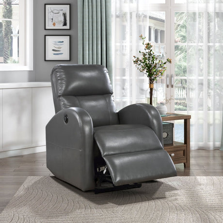 Wiley Gray Power Reclining Chair - Ornate Home
