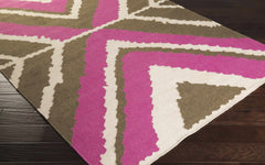 Wiley Magenta&Brown Wool Rug - Clearance - Ornate Home
