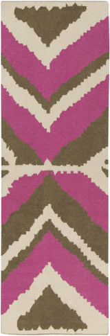 Wiley Magenta&Brown Wool Rug - Clearance - Ornate Home