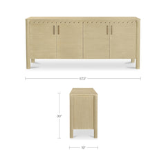Wiley Natural 4 Door Sideboard - Ornate Home