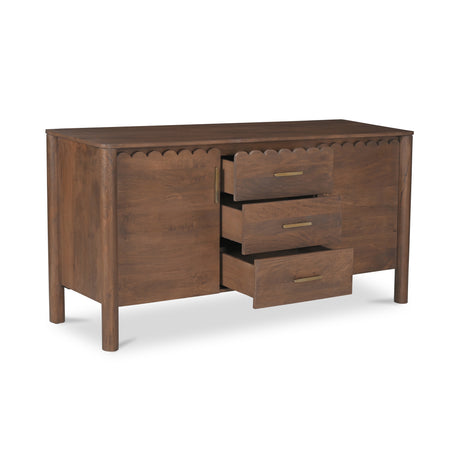 Wiley Vintage Brown 3 Drawer Sideboard - Ornate Home