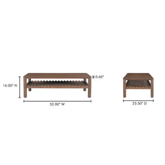 Wiley Vintage Brown Coffee Table - Ornate Home