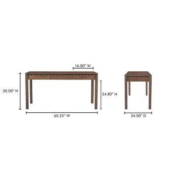 Wiley Vintage Brown Desk - Ornate Home