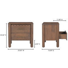 Wiley Vintage Brown Nightstand - Ornate Home
