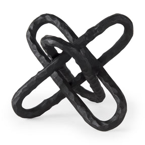 Wilhelm Black Large Metal Link Decor Object - Ornate Home