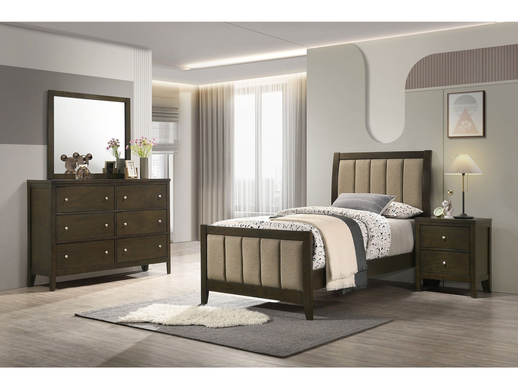 Wilkes Dark Cocoa 4-piece Twin Bedroom Set - Ornate Home