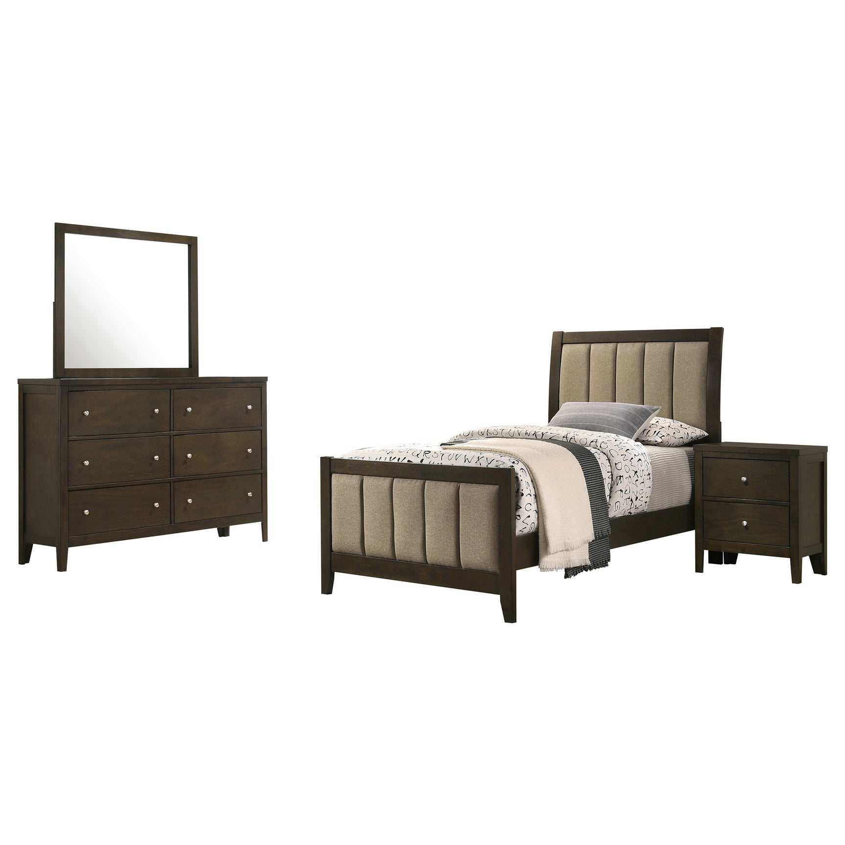 Wilkes Dark Cocoa 4-piece Twin Bedroom Set - Ornate Home