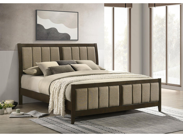 Wilkes Dark Cocoa 51-inch Upholstered California King Bed - Ornate Home