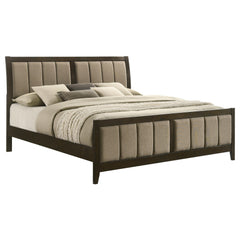 Wilkes Dark Cocoa 51-inch Upholstered California King Bed - Ornate Home