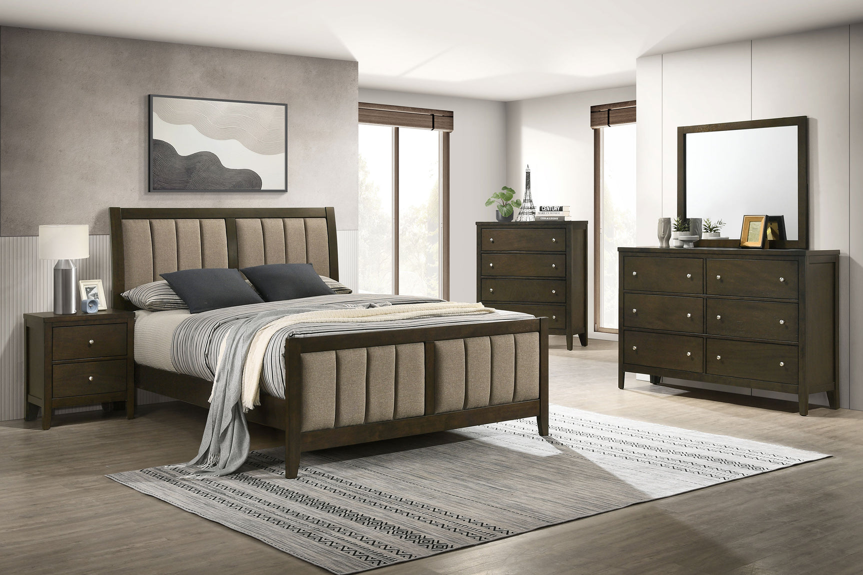 Wilkes Dark Cocoa Full Panel Bed - Ornate Home