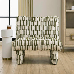 Willa Green/White Accent Chair - Ornate Home