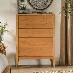 Willamette Light Oak 5-Drawer Chest - Ornate Home