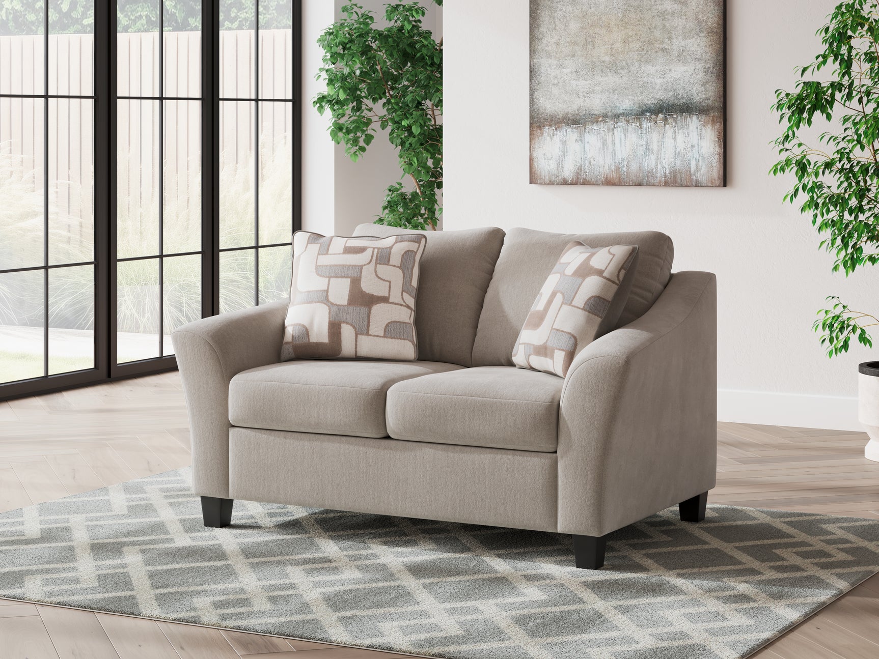 Willarae Taupe Loveseat - Ornate Home
