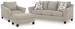 Willarae Taupe Sofa, Oversized Chair and Ottoman - Ornate Home