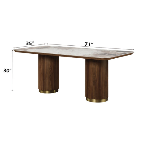 Willene Dining Table W/Ceramic Top - Ornate Home