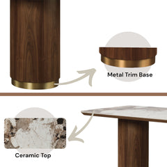 Willene Dining Table W/Ceramic Top - Ornate Home