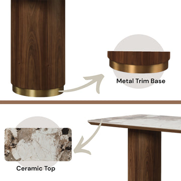Willene Dining Table W/Ceramic Top - Ornate Home