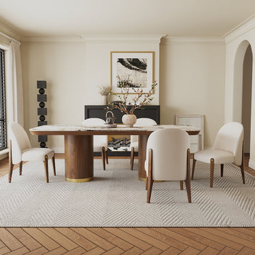 Willene Walnut Dining Table w/Ceramic Top - Ornate Home