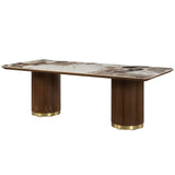 Willene Walnut Dining Table w/Ceramic Top - Ornate Home