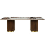 Willene Walnut Dining Table w/Ceramic Top - Ornate Home