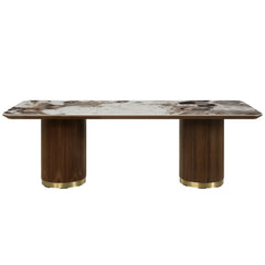 Willene Walnut Dining Table w/Ceramic Top - Ornate Home