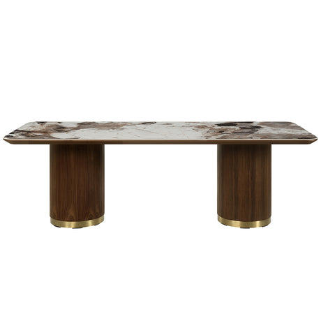 Willene Walnut Dining Table w/Ceramic Top - Ornate Home