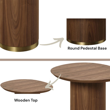 Willene Walnut End Table - Ornate Home