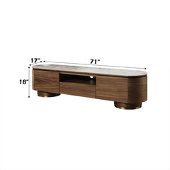 Willene Walnut Tv Stand W/Ceramic - Ornate Home