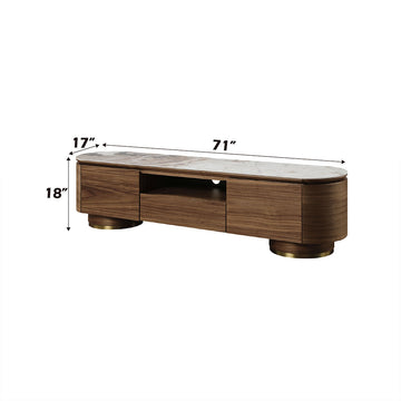 Willene Walnut Tv Stand W/Ceramic - Ornate Home