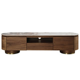 Willene Walnut Tv Stand W/Ceramic - Ornate Home