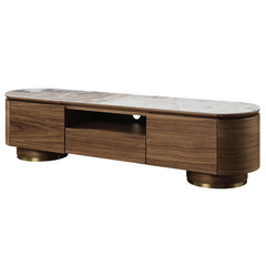 Willene Walnut Tv Stand W/Ceramic - Ornate Home