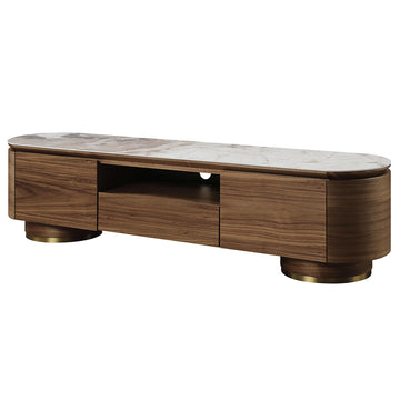 Willene Walnut Tv Stand W/Ceramic - Ornate Home