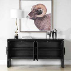 Williams Black 4 Door Cabinet - Ornate Home