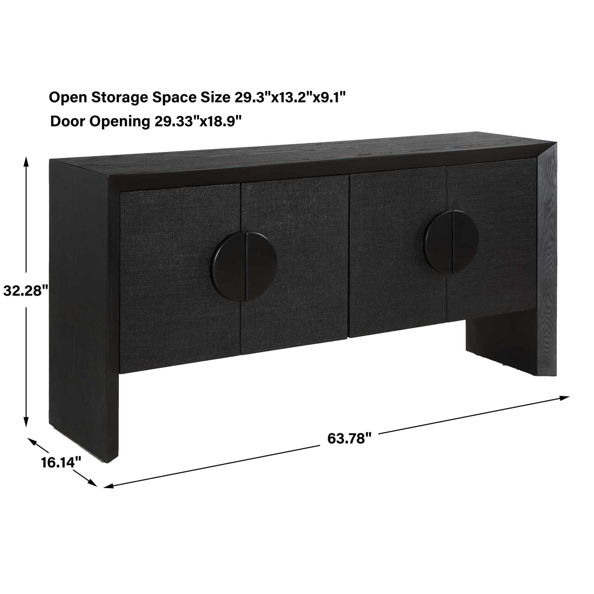 Williams Black 4 Door Cabinet - Ornate Home