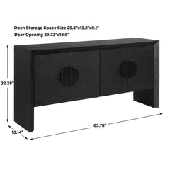 Williams Black 4 Door Cabinet - Ornate Home
