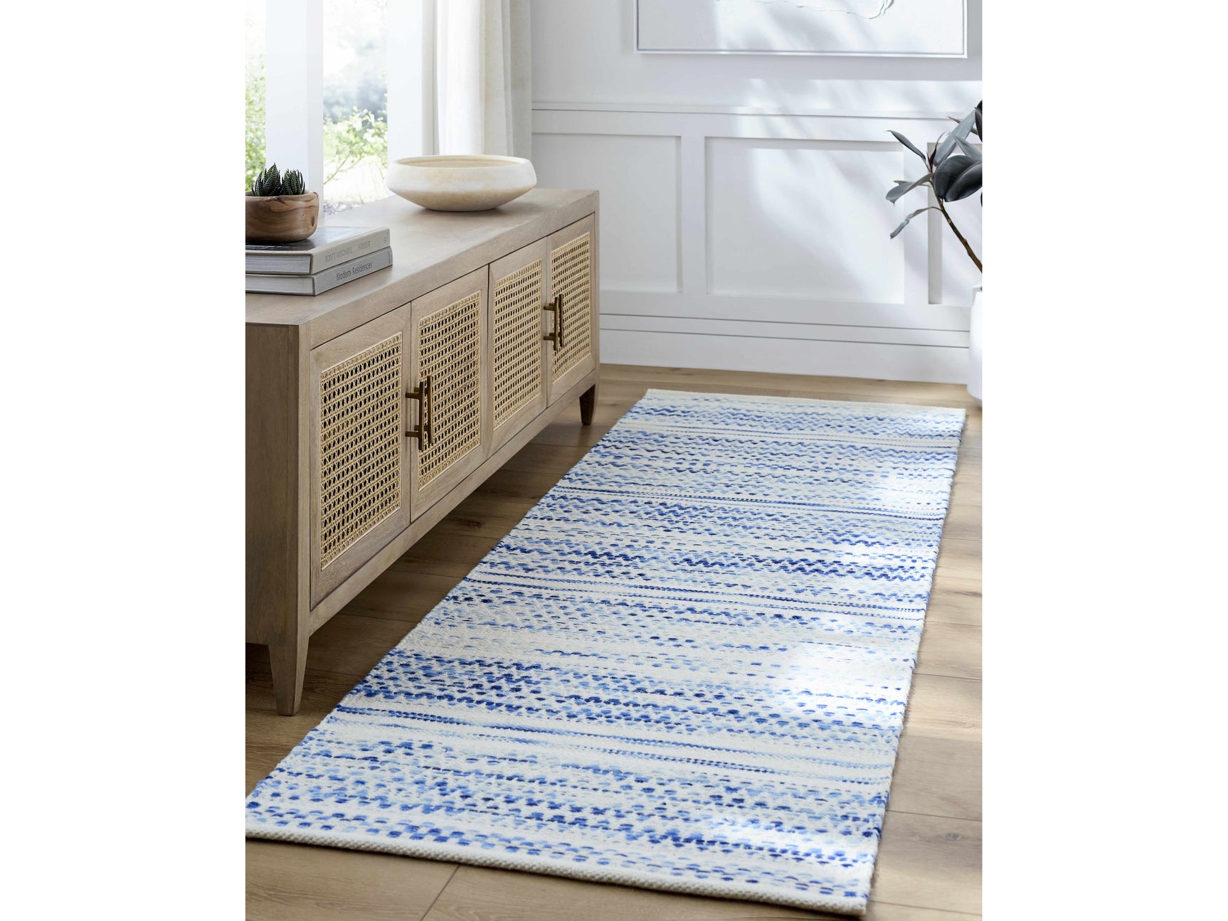 Williford Blue Wool Flatwoven Rug - Ornate Home