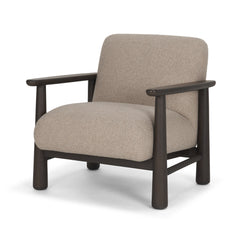 Willmar Mushroom/Gray/Brown Textured Fabric Espresso Wood Accent Lounge Chair
