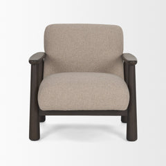 Willmar Mushroom/Gray/Brown Textured Fabric Espresso Wood Accent Lounge Chair