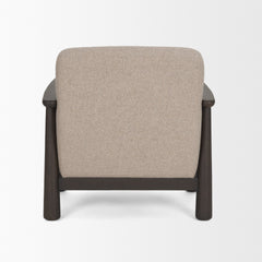 Willmar Mushroom/Gray/Brown Textured Fabric Espresso Wood Accent Lounge Chair