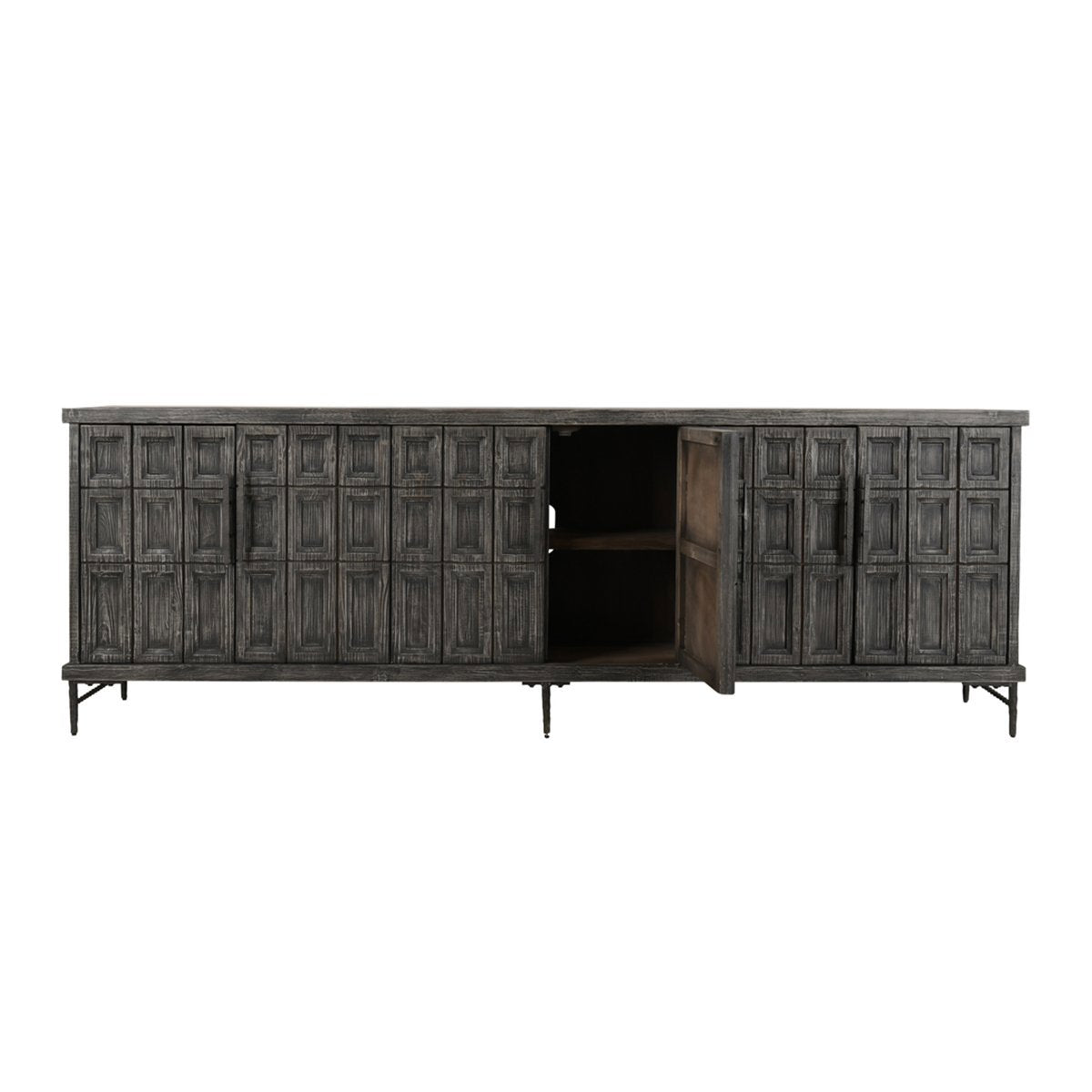 Willmark Timeworn Black 6 Door Cabinet - Ornate Home