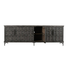 Willmark Timeworn Black 6 Door Cabinet - Ornate Home