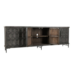 Willmark Timeworn Black 6 Door Cabinet - Ornate Home