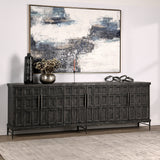 Willmark Timeworn Black 6 Door Cabinet - Ornate Home