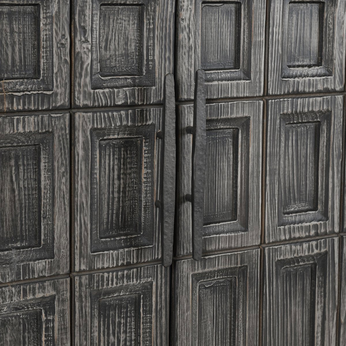 Willmark Timeworn Black 6 Door Cabinet - Ornate Home